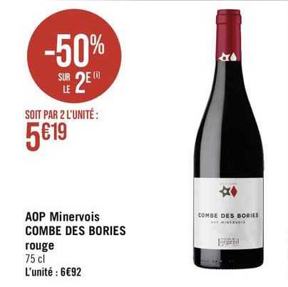 aop minervois combe des bories rouge