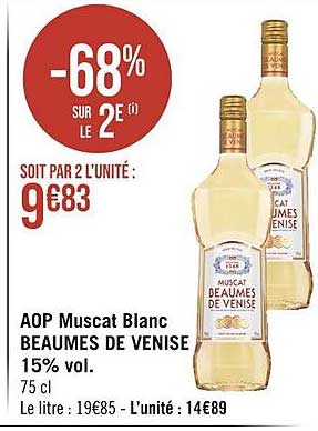 aop muscat blanc beaumes de venise 15% vol.