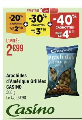 arachides d'amérique grillées casino