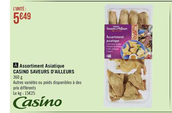 assortiment asiatique casino saveurs d'ailleurs