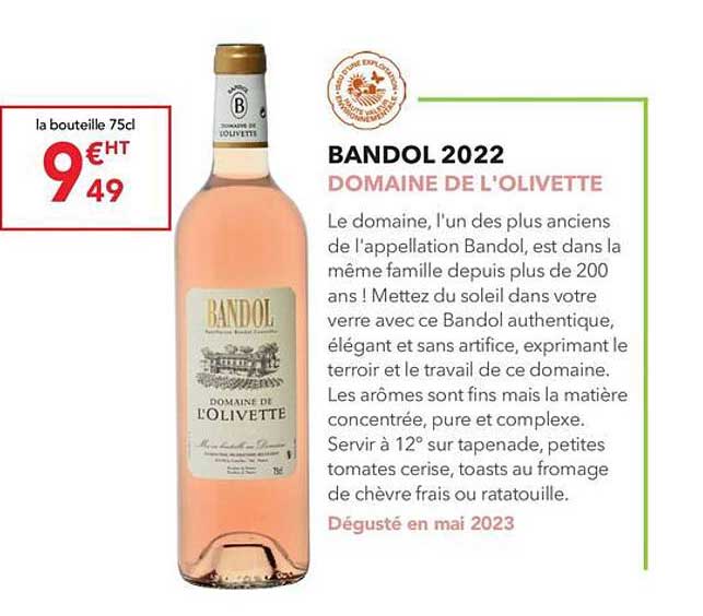 bandol 2022 domaine de l'olivette