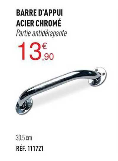 barre d'appui acier chromé