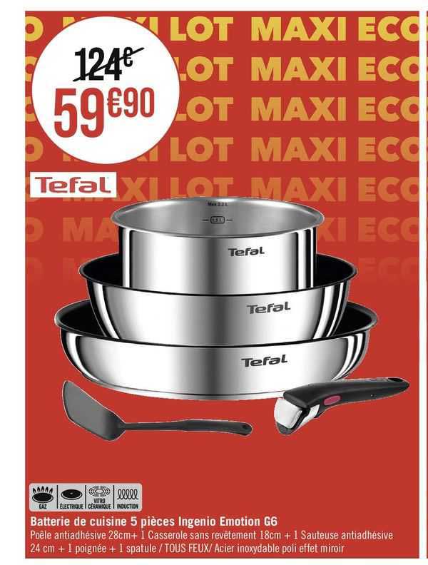 Batterie De Cuisine 5 Pièces Ingenio émotion G6 Tefal
