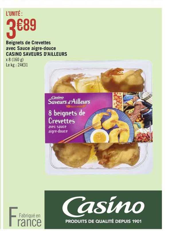 beignets de crevettes avec sauce aigre-douce casino saveurs d'ailleurs