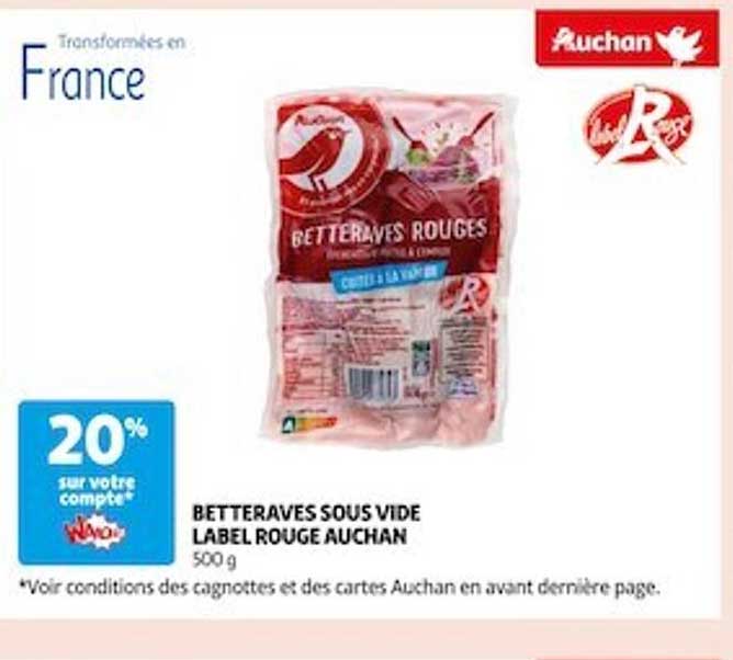 betteraves sous vide label rouge auchan