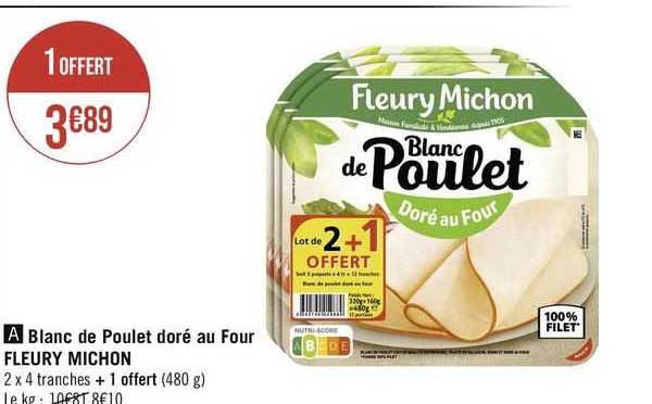 blanc de poulet doré au four fleury michon