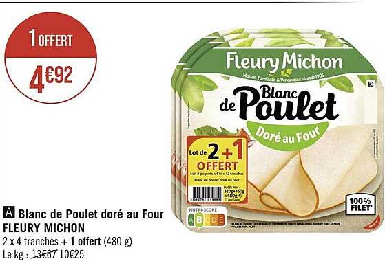blanc de poulet doré au four fleury michon
