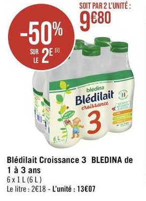 blédilait croissance 3 blédina de 1 à 3 ans