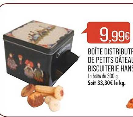 boîte distributrice de petits gâteaux biscuiterie hansi