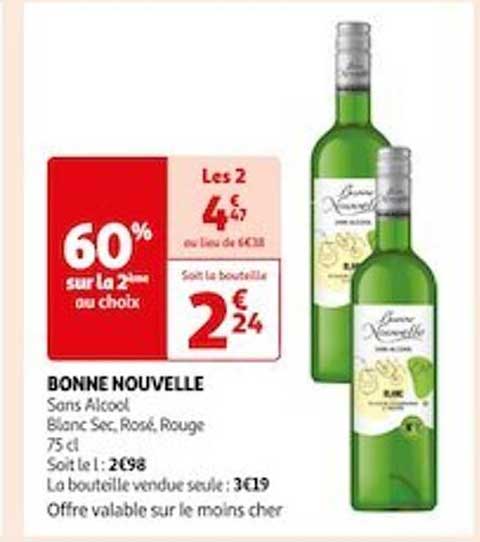 bonne nouvelle sans alcool blanc sec, rosé, rouge