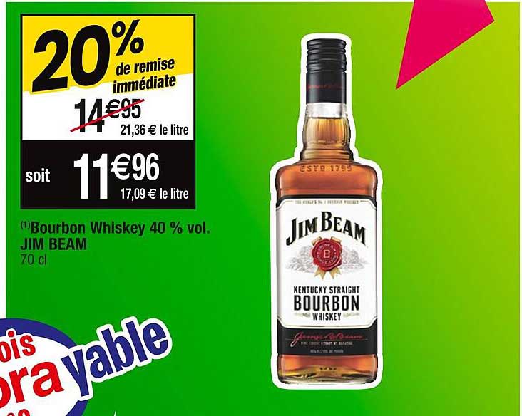 bourbon whiskey 40% vol jim beam