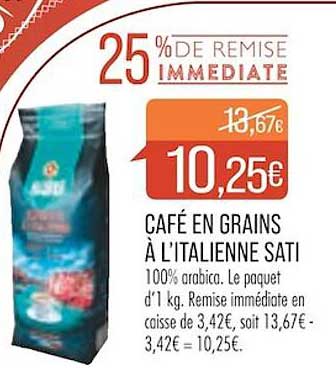 café en grains à l'italienne sati
