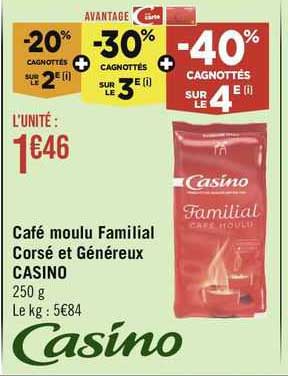 Café Moulu Familial Corsé Et Généreux Casino