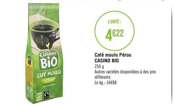 Café Moulu Pérou Casino Bio