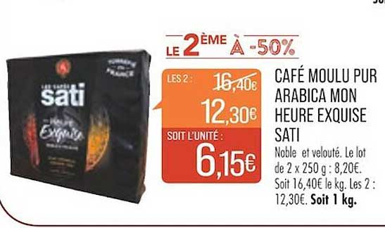 café moulu pur arabica mon heure exquise sati