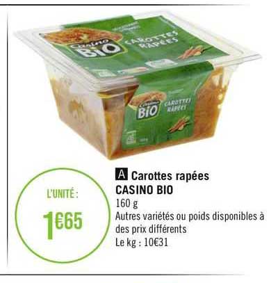 Carottes Râpées Casino Bio