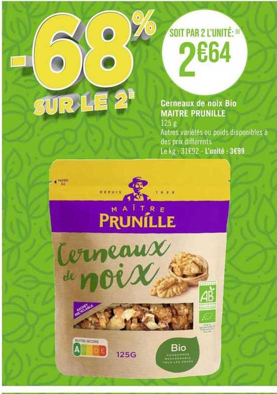 cerneaux de noix bio maître prunille
