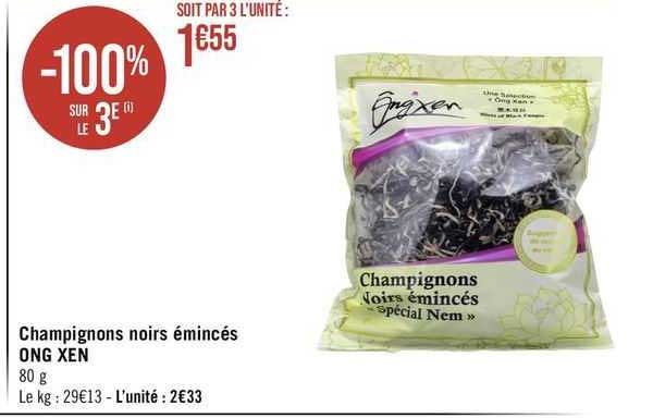 champignons noirs émincés ong xen
