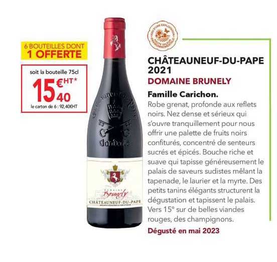 châteauneuf-du-pape 2021 domaine brunely famille carichon