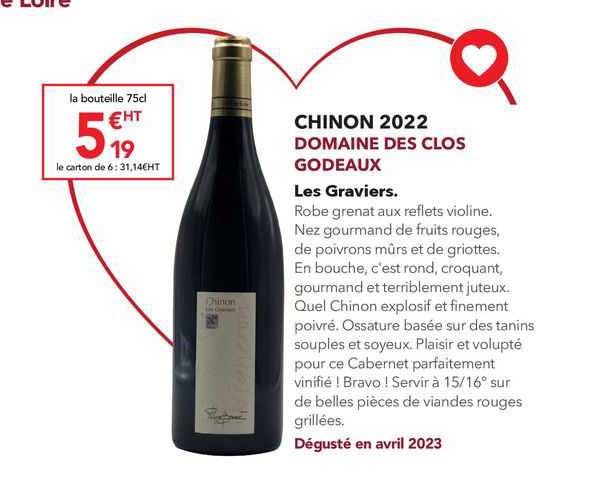 chinon 2022 domaine des clos godeaux