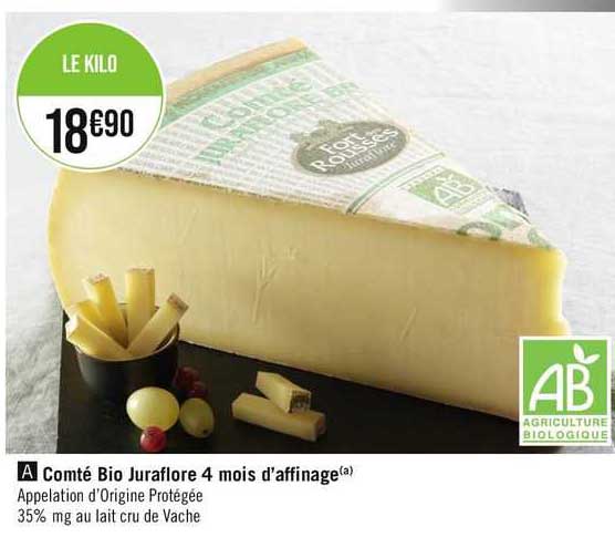comté bio juraflore 4 mois d'affinage