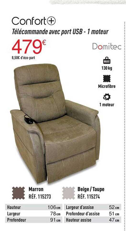 confort+ télécommande avec port usb- 1 moteur