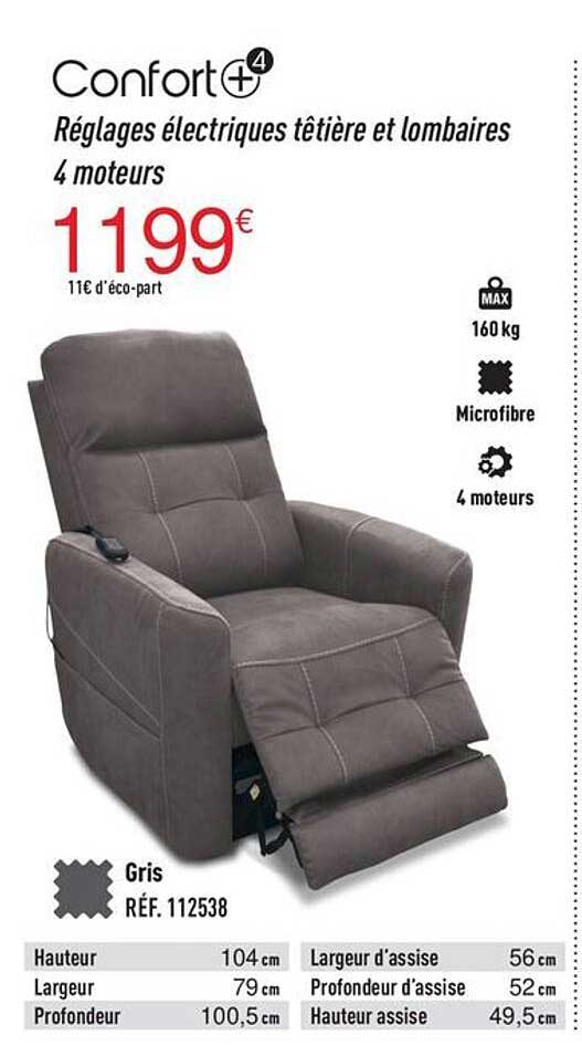 confort réglages électriques têtière et lombaires 4 moteurs