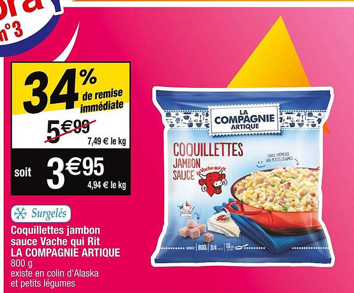 coquillettes jambon sauce vache qui rit la compagne artique