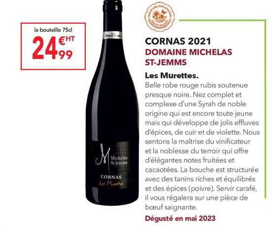 cornas 2021 domaine michelas st-jemms les murettes