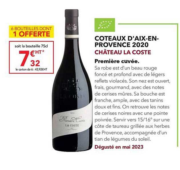 coteaux d'aix-en-provence 2020 château la coste