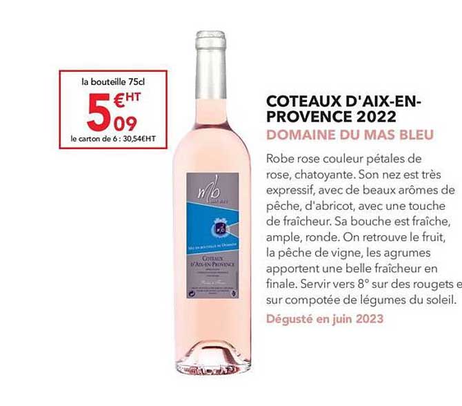 côteaux d'aix-en-provence 2022 domaine du mas bleu