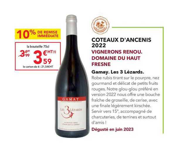 coteaux d'ancenis 2022 vignerons renou. domaine du haut fresne