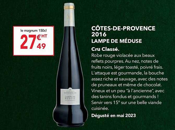 côtes-de-provence 2016 lampe de méduse cru classé.