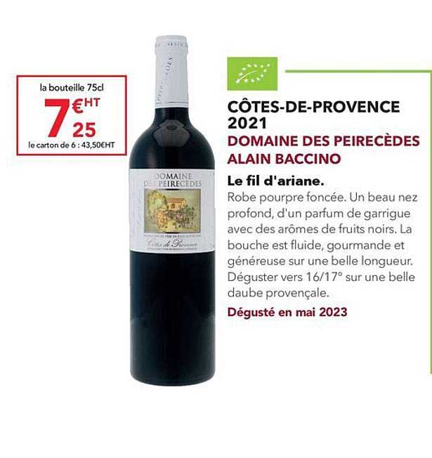 côtes-de-provence 2021 domaine des peirecèdes alain baccino