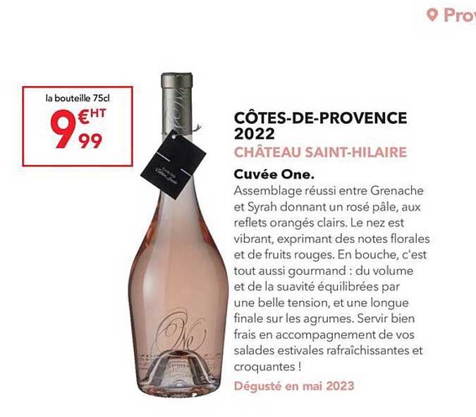 côtes-de-provence 2022 château saint-hilaire cuvée one.