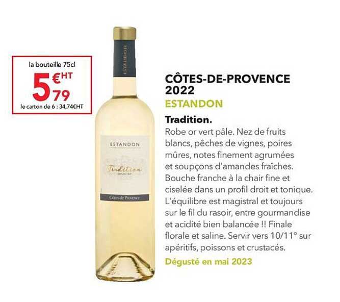côtes-de-provence 2022 estandon tradition.