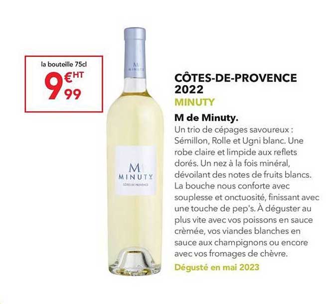 côtes-de-provence 2022  m de minuty.