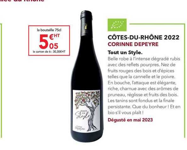 côtes-du-rhône 2022 corinne depeyre tout un style