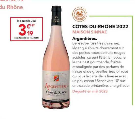 côtes-du-rhône 2022 maison sinnae argentières