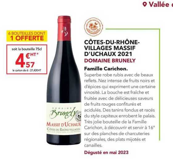 côtes-du-rhône villages massif d'uchaux 2021 domaine brunely famille carichon