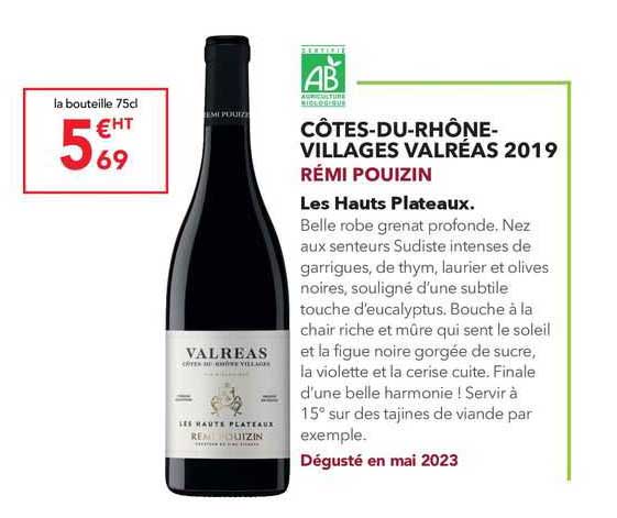 côtes-du-rhône villages valréas 2019 rémi pouizin les hauts plateaux