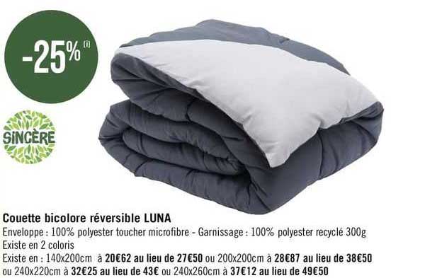 Couette Bicolore Réversible Luna Sincère