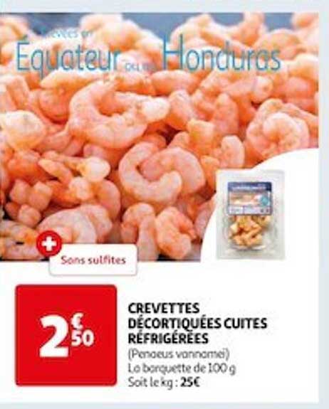Crevettes Décortiquées Cuites Réfrigérées