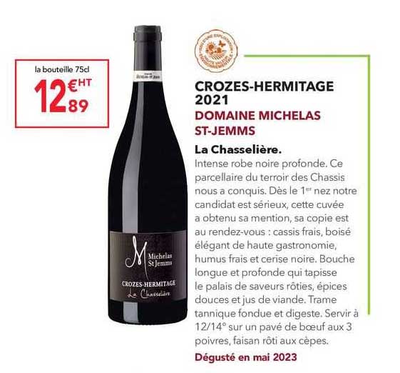 crozes-hermitage 2021 domaine michelas st-jemms la chasselière
