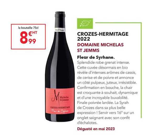 crozes-hermitage 2022 domaine michelas st jemms