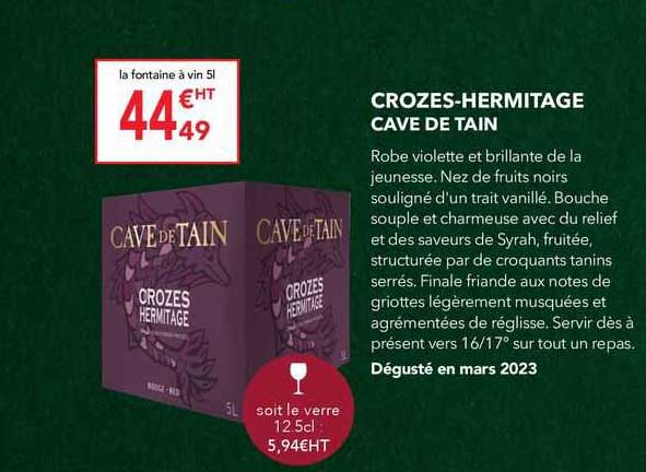 crozes-hermitage cave de tain