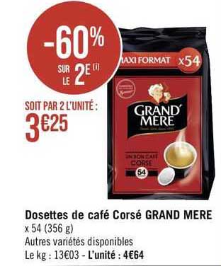 dosettes de café corsé grand mère