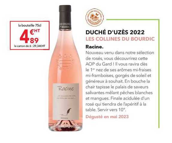 duché d'uzès 2022 les collines du bourdic racine