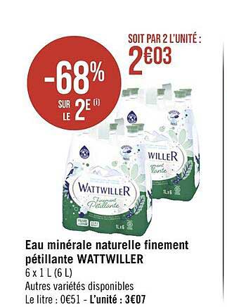 eau minérale naturelle finement pétillante wattwiller