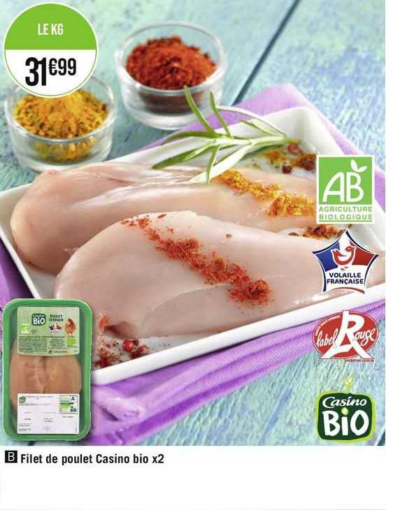 Filet De Poulet Casino Bio X2